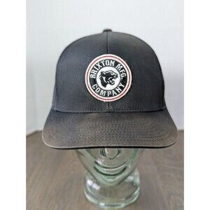 Brixton Mfg Company Trucker Hat Black Adjustable Mesh Back Embroidered Logo Mesh